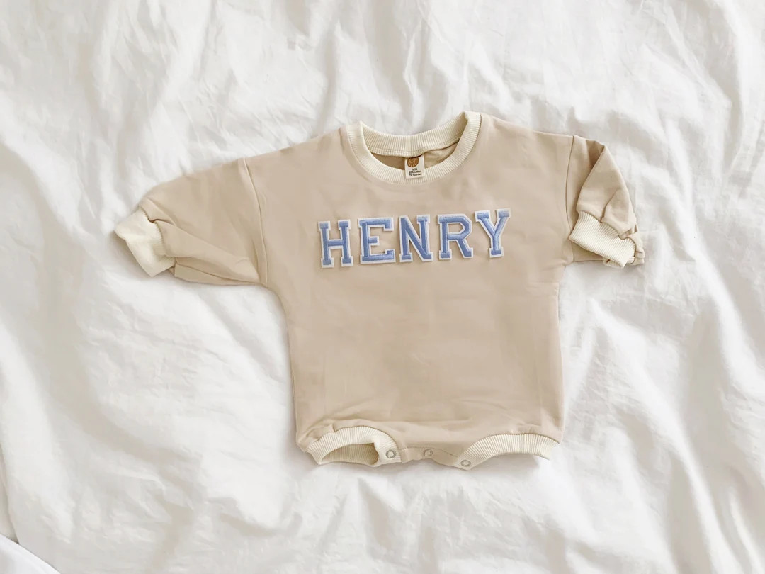 Neutral Baby Romper, Bubble Romper, Letter Baby Sweatshirt, Baby Sweatshirt, Neutral baby Sweatsh... | Etsy (US)