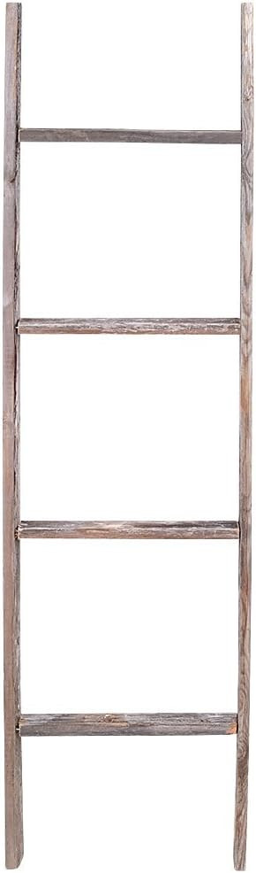 4' Reclaimed Barnwood Rustic Ladder | Amazon (US)