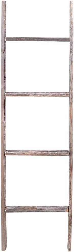 4' Reclaimed Barnwood Rustic Ladder | Amazon (US)