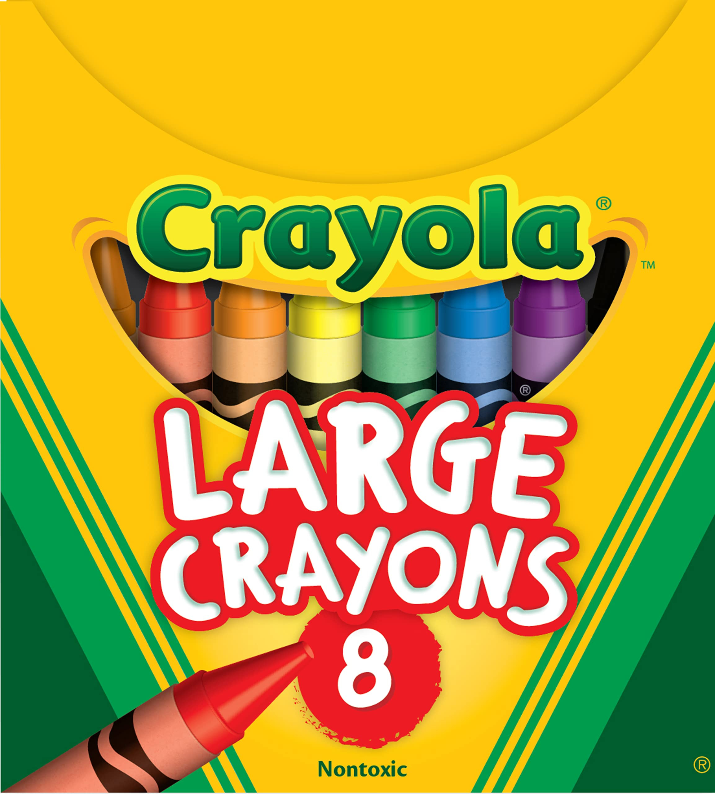 Crayola Large Crayons - Assorted (8 Count), Giant Crayons for Kids & Toddlers, Ages 2+ | Amazon (US)