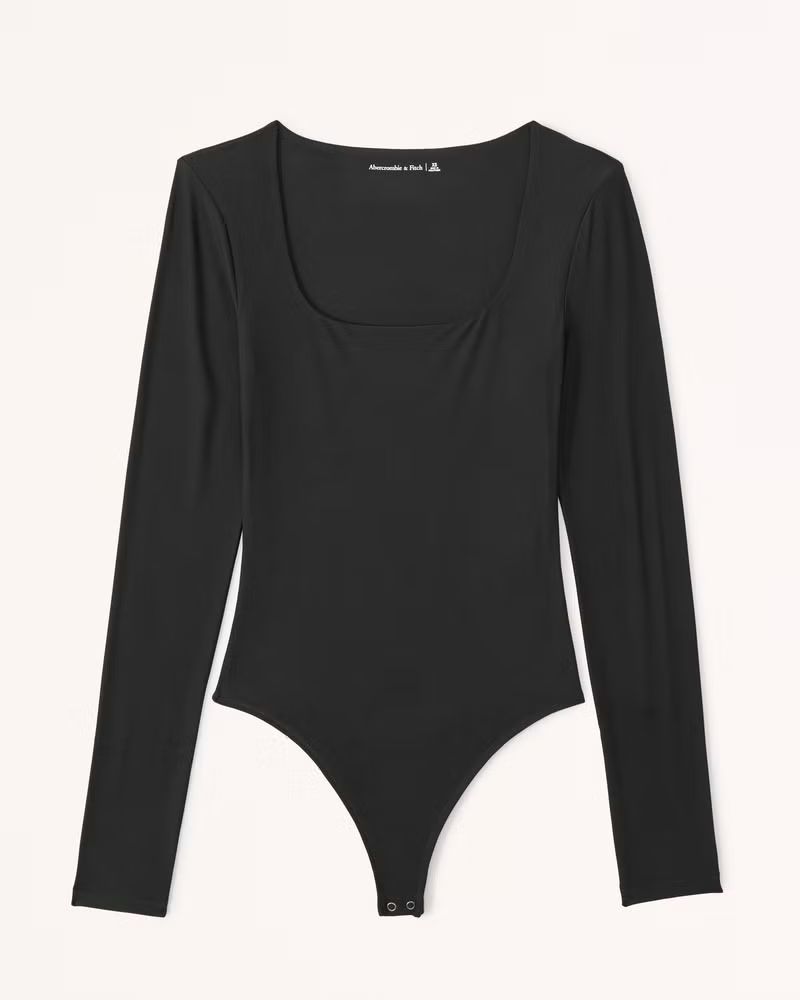 Women's Soft Matte Seamless Long-Sleeve Squareneck Bodysuit | Women's Clearance | Abercrombie.com | Abercrombie & Fitch (US)