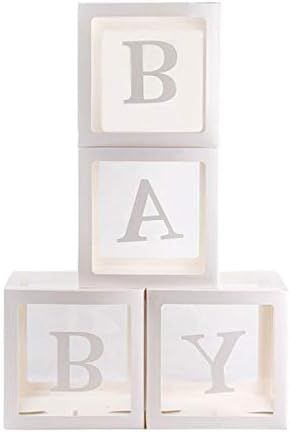 Baby Shower Decorations Balloons Box, DIY Transparent Baby Shower Boxes Decor for Gender Reveal P... | Amazon (US)