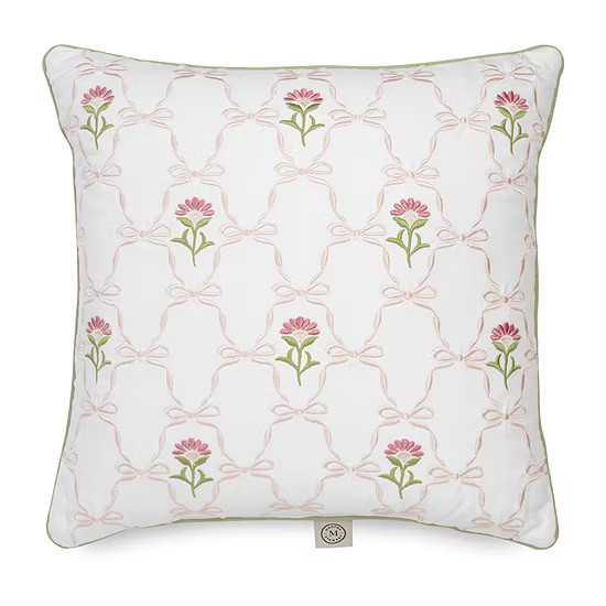 Martha Stewart Esmerelda Bow Square Throw Pillows, Color: White - JCPenney | JCPenney