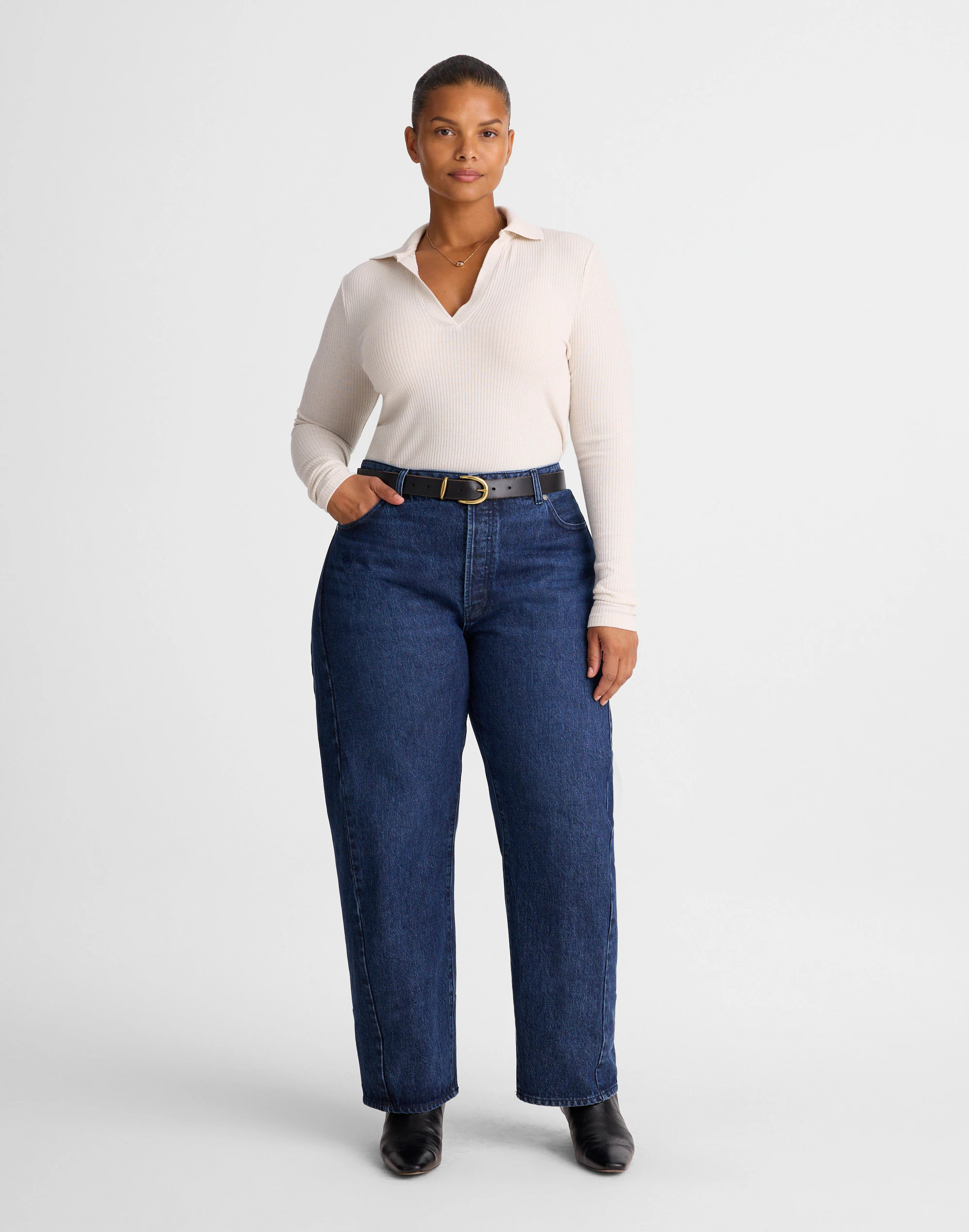 Plus Pieced Barrel-Leg Jeans in McKinney Wash | Madewell