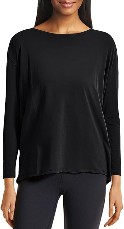 CRZ YOGA Long Sleeve Workout Shirts for Women Loose Fit-Pima Cotton Yoga Shirts Casual Fall Tops ... | Amazon (US)