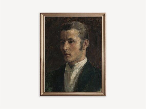 Vintage male portrait, vintage portrait painting, antique oil painting, antique portrait painting... | Etsy (US)