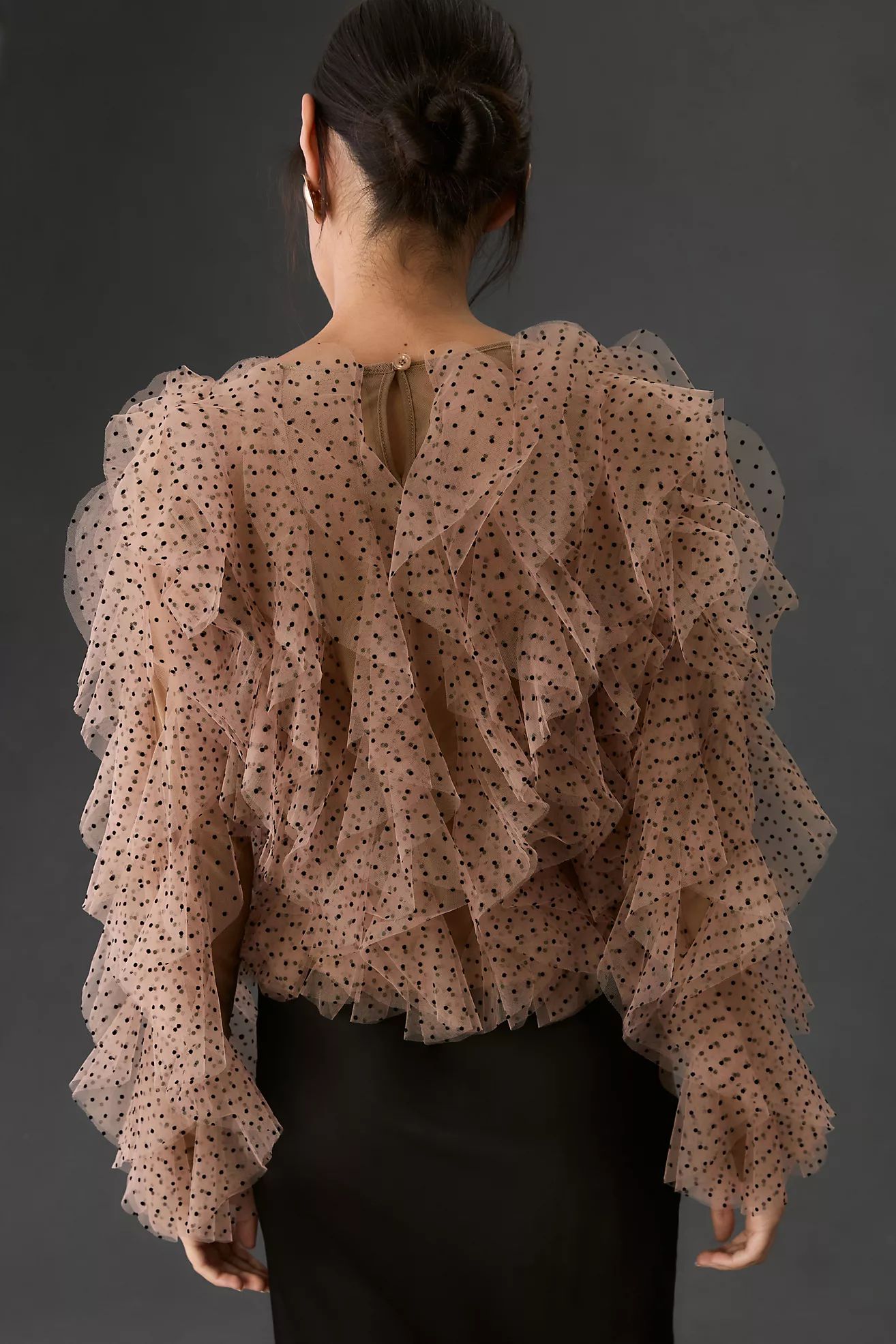 DOLAN Mesh Ruffle Blouse | Anthropologie (US)