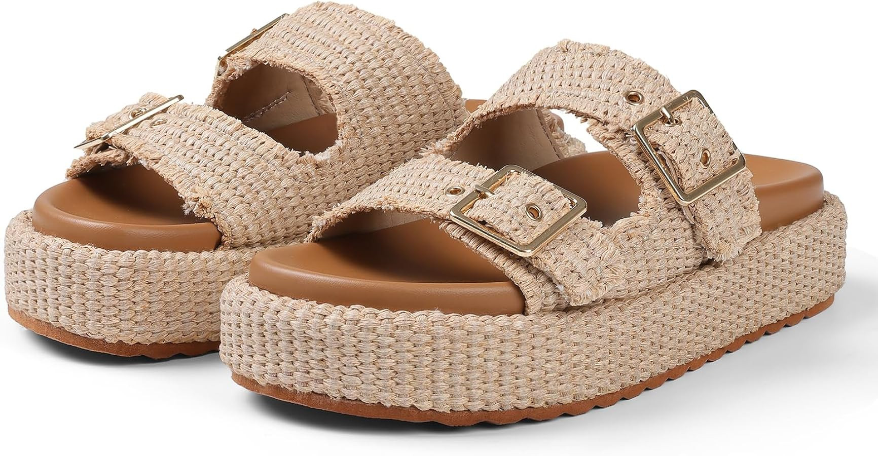 mikarka Raffia Platform Sandals for Women 2025: Resort Womens Sandals Comfortable - Summer Beach ... | Amazon (US)