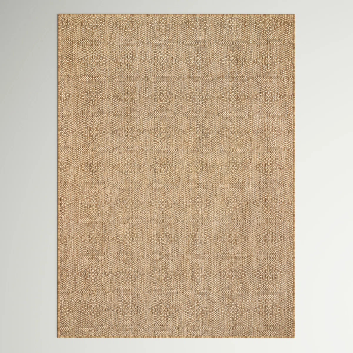 Roselyn Geometric Power Loom Beige Indoor/Outdoor Patio Rug | Wayfair North America