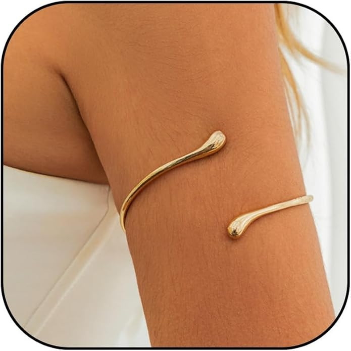 Choistily Arm Cuff Layered Bracelet Adjustable Upper Arm Cuff Bangle Gold Jewelry Gifts for Women... | Amazon (US)