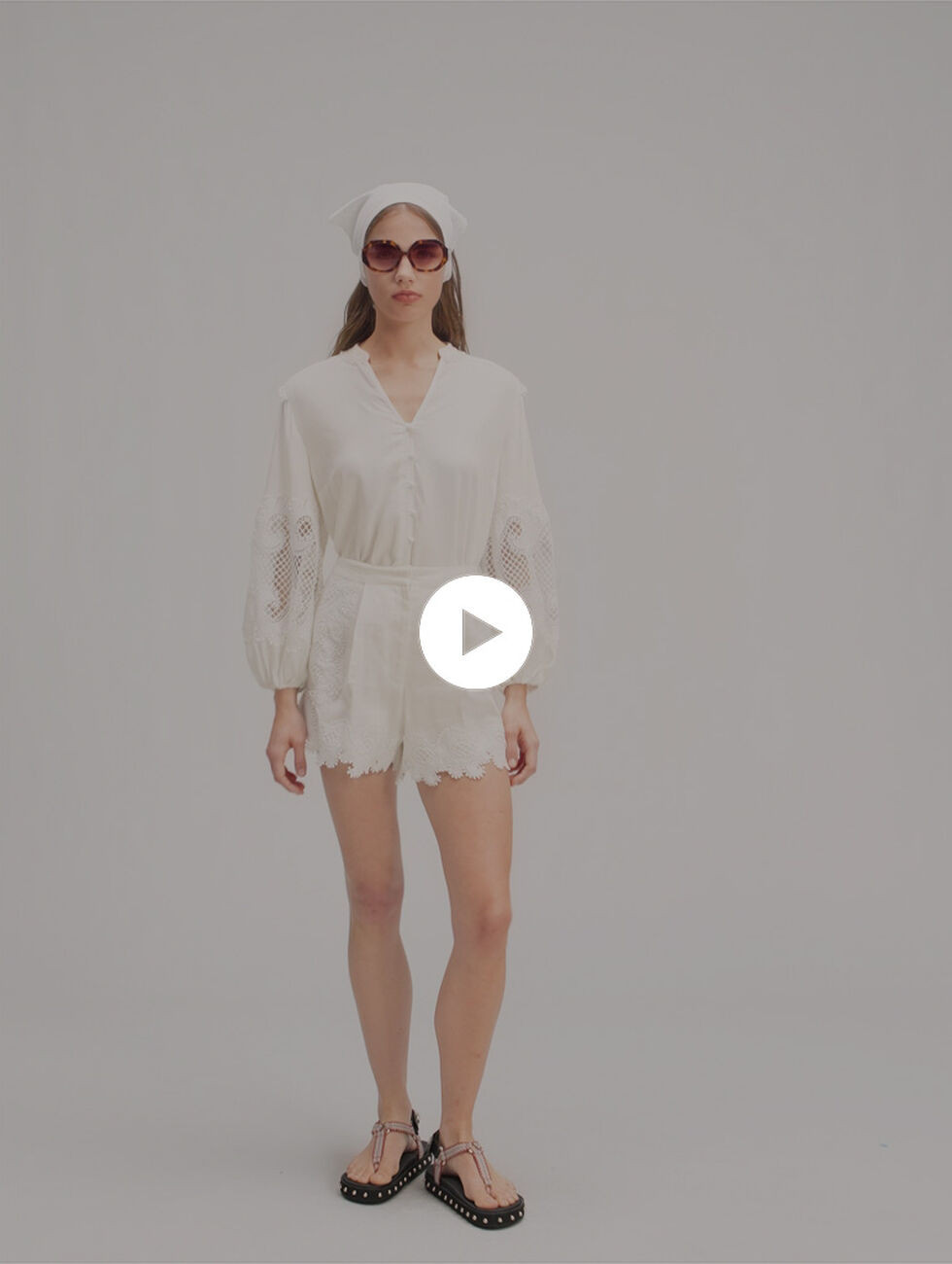 Embroidered floral shorts White for Women | Maje | Maje US