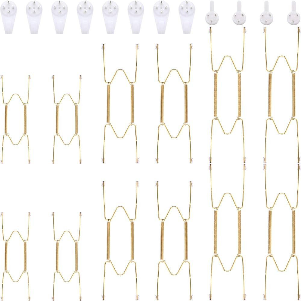 12 Pieces Invisible Plate Hangers Wall Plate Hangers Stainless Steel Decorative Wire Plate Hanger... | Amazon (US)
