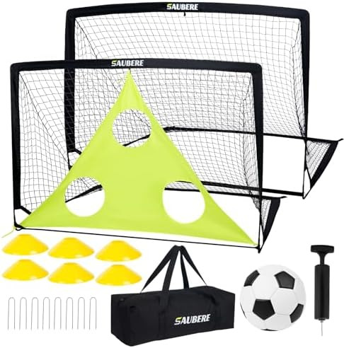 6x4 ft Kids Soccer Goals for Backyard Set of 2- Portable Pop Up Soccer Net for Backyard for Kids ... | Amazon (US)