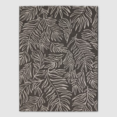 Leaves Black Outdoor Rug - 6'x9' - Project 62™ | Target