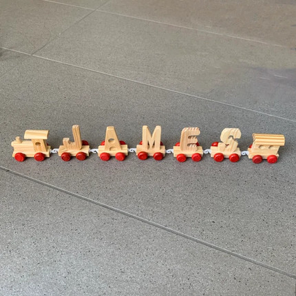Click for more info about Wooden Train Personalised Baby Gift Name Puzzles Toy Train | Etsy