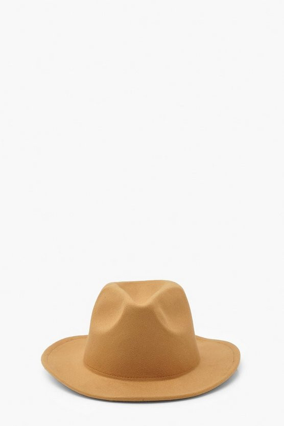 Plain Felt Western Fedora Hat | Boohoo.com (DE)