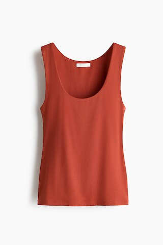 H & M - Microfiber Tank Top - Dark Orange | H&M (US + CA)
