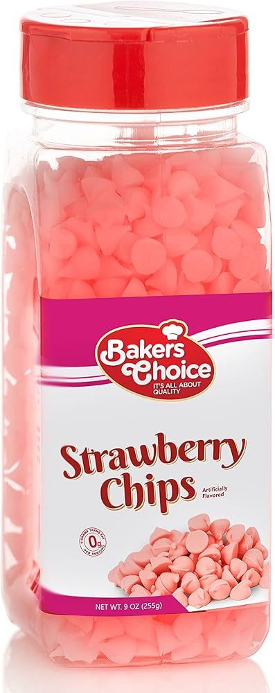 Strawberry Flavored Chocolate Chips - Dairy Free,Kosher - Baker's Choice,Pink,9 Ounce (Pack of 1) | Amazon (US)