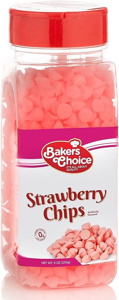 Strawberry Flavored Chocolate Chips - Dairy Free,Kosher - Baker's Choice,Pink,9 Ounce (Pack of 1) | Amazon (US)