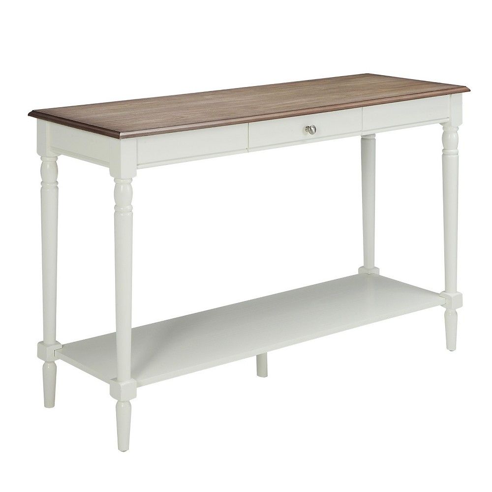 French Country Console Table with Drawer/Shelf Driftwood/White - Breighton Home | Target