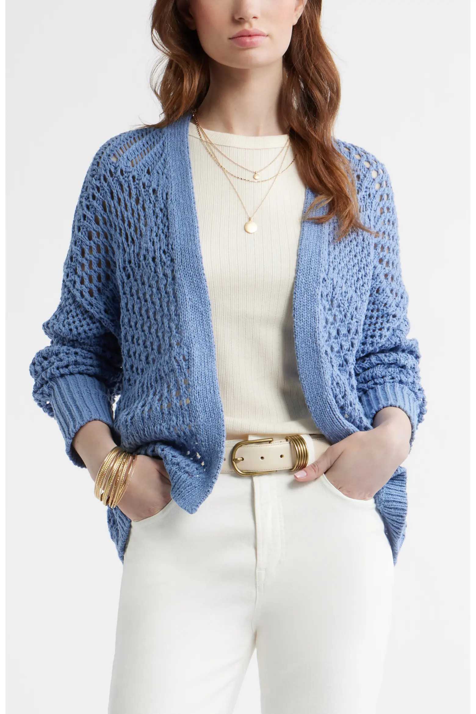 Openwork Slouchy Cotton Cardigan (Women) | Nordstrom | Nordstrom