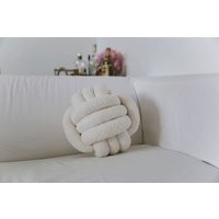 Nolita | Boucle Knot Pillow - Teddy Ball Throw Cushion Home Accent Gift | Etsy (US)