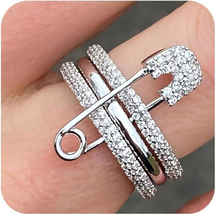 Silver & Gold Stackable Rings for Women Non Tarnish Ring Set Dainty 14k Gold Plated Cz Cubic Zirc... | Amazon (US)