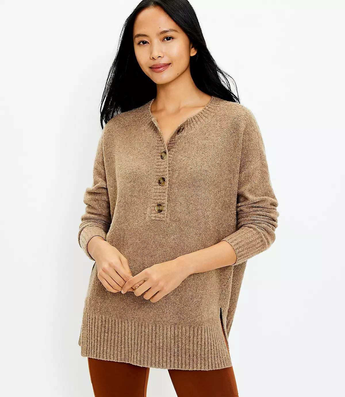 Lou & Grey Henley Tunic Sweater | LOFT