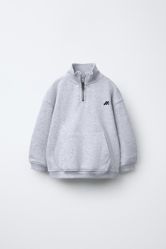 QUARTER ZIP POUCH POCKET SWEATSHIRT | Zara US
