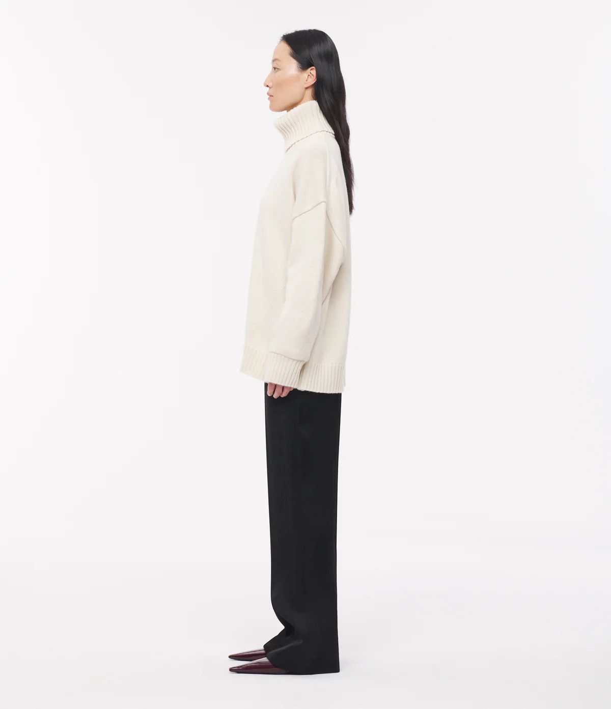 Cashmere Oversized Turtleneck | Ivory | AnotherTomorrow