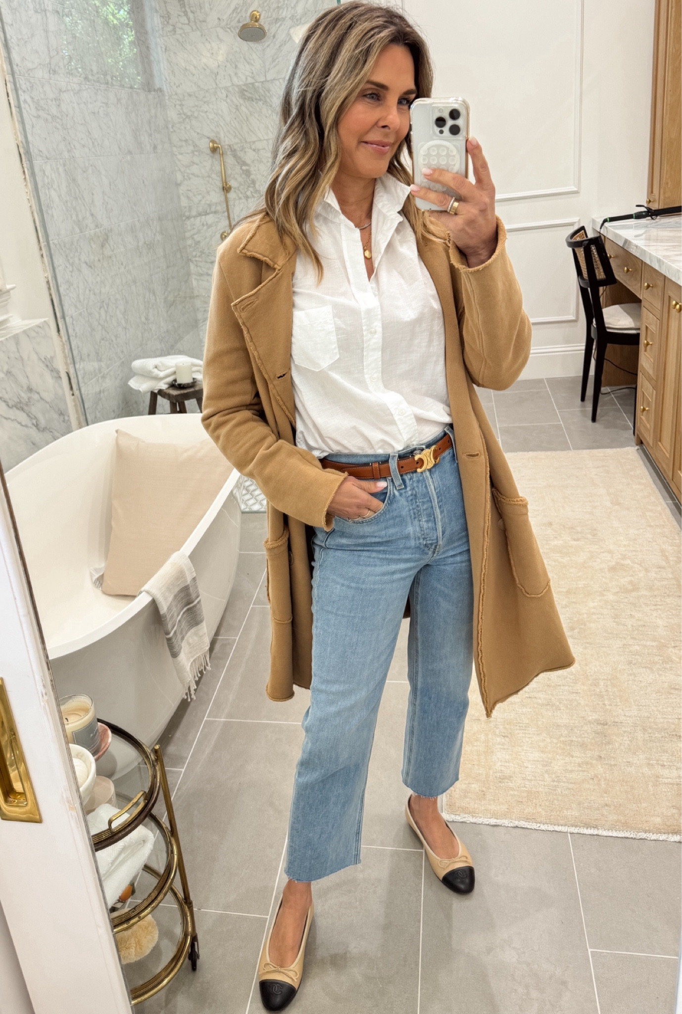 Frank & Eileen
-jeans are 70% off! Sizes are very limited.  I take my true size 25. They are a favorite jeans! 
-Eileen top sz XS in casual cotton.  A linen like texture in cotton sz XS
-Jacket in cozy jersey SZ S. Perfect for travel 


#LTKworkwear #LTKover40 #LTKtravel