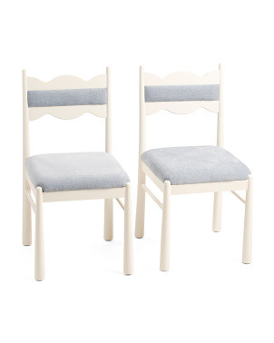 Set Of 2 Wavy Scallop Upholstered Dining Chairs | Trending Now | Marshalls | Marshalls