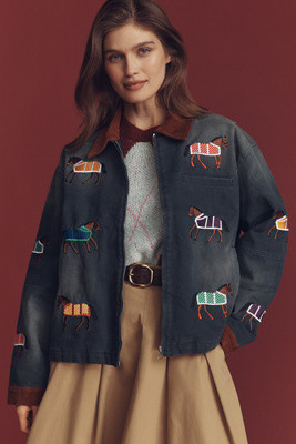 FOUND Lariat Horse Embroidery Jacket | Anthropologie (US)