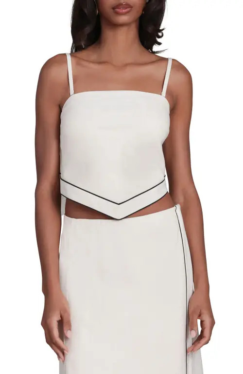 Avec Les Filles Piped Scarf Camisole in Oatmeal-Black at Nordstrom, Size Small | Nordstrom
