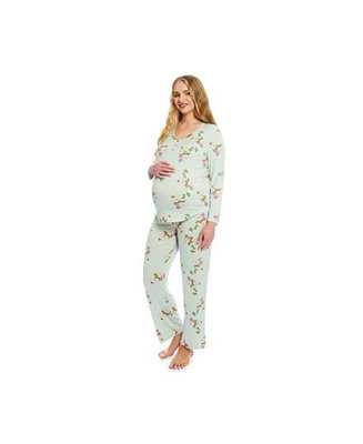 Everly Grey Maternity Laina Top & Pants /Nursing Pajama Set - Macy's | Macy's