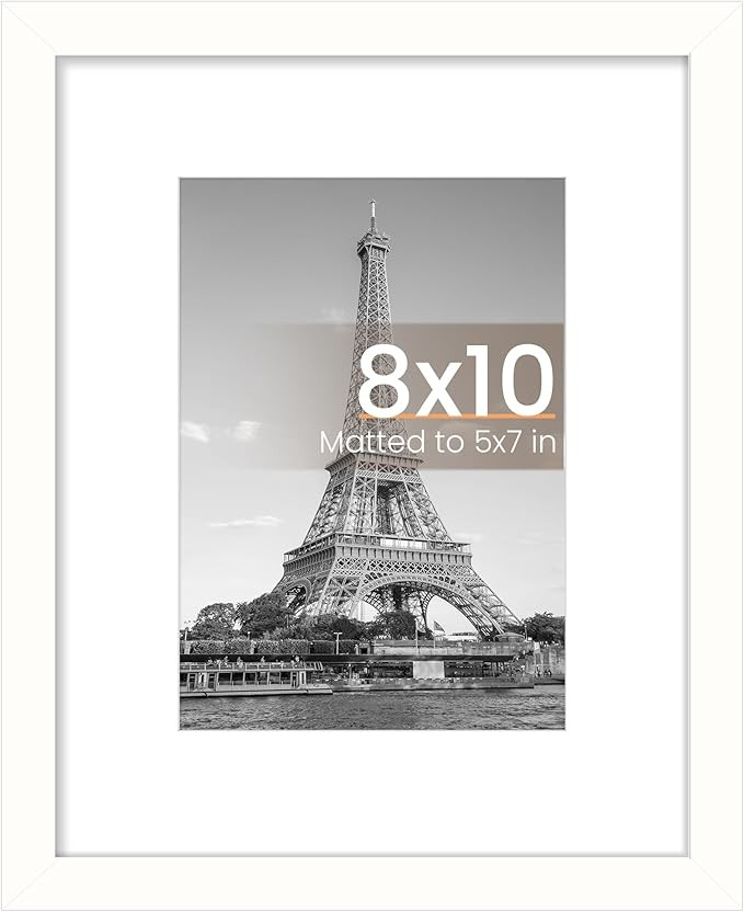 upsimples 8x10 Picture Frame, Display Pictures 5x7 with Mat or 8x10 Without Mat, Wall Hanging Pho... | Amazon (US)