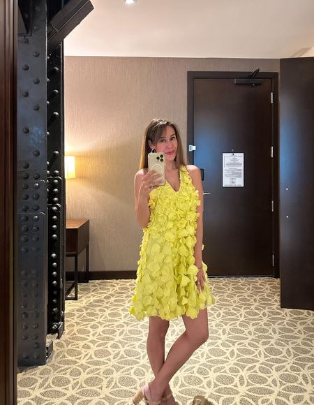 Date night dress. Cocktail dress, summer dress, yellow dress, Anthropologie dress. I sized down. It runs large. 

#LTKstyletip #LTKSeasonal