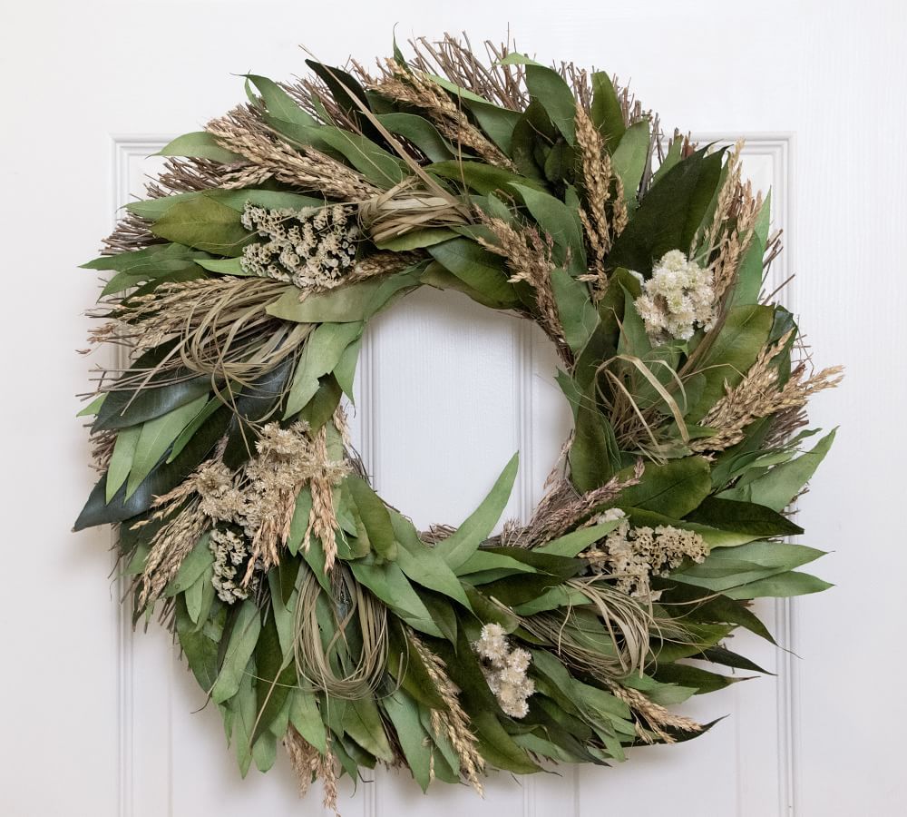 Dried White Oak Wreath, 20&amp;quot; | Pottery Barn (US)
