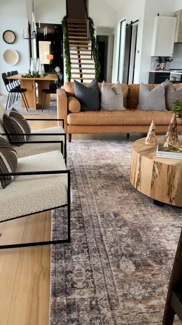 These two Wayfair pieces—the rug and the wood coffee table—have been total staples for us.