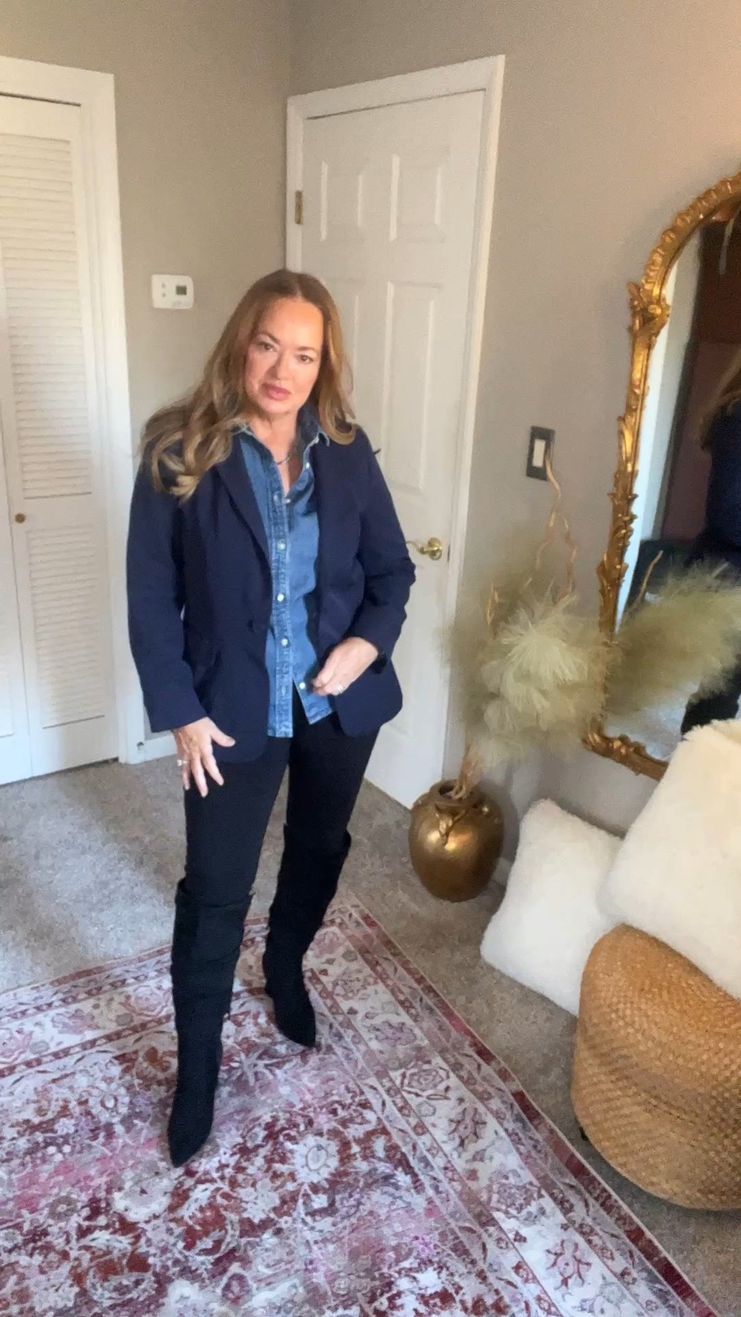 The perfect updated modern cut Navy Blazer. It has wonderful waist definition! Great timeless quality .

#LTKOver40 #LTKFindsUnder50 #LTKWorkwear