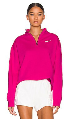 Nike Essential Fleece Quarter Zip in Active Pink from Revolve.com | Revolve Clothing (Global)