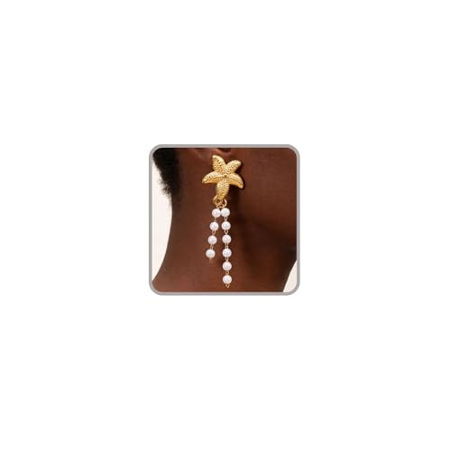 Amazon.com: Seashell Starfish Earrings Beach Jewelry for Women Pearl Drop Shell Earrings Ocean Be... | Amazon (US)