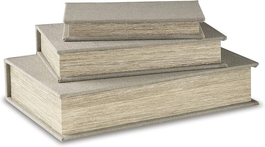 Signature Design by Ashley Keepsake Box Set of 3, Beige Linen, Jolina | Amazon (US)