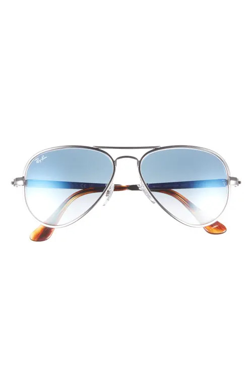 Ray-Ban Max Aviator 58mm Gradient Pilot Sunglasses in Silver /Clear Gradient Blue at Nordstrom | Nordstrom