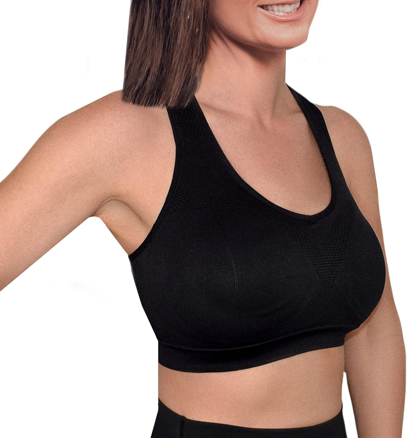 REBL Sports Bra for Women with Sewn-in Pads, High Impact Support with Non-Removable Permanent Pad... | Amazon (US)
