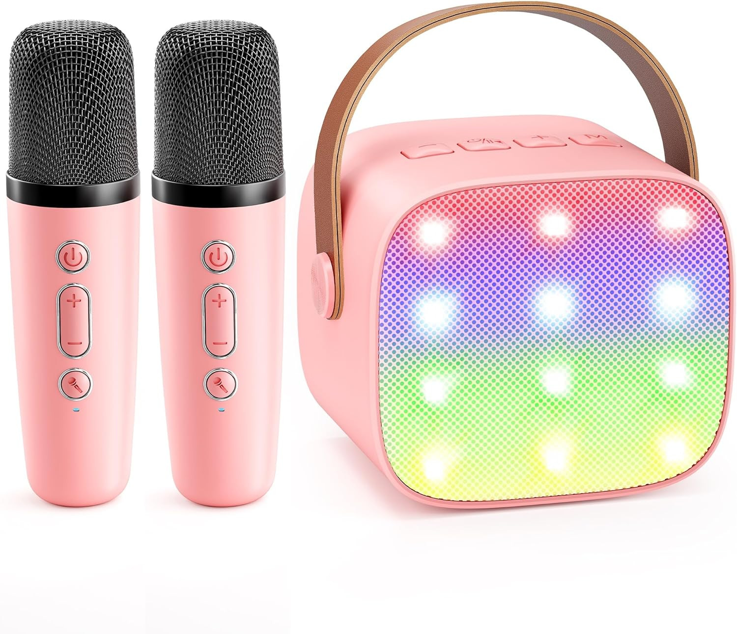 YLL Mini Karaoke Machine for Kids Adults, Portable Bluetooth Speaker with 2 Wireless Microphones,... | Amazon (US)