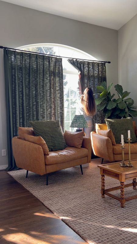 My favorite curtains form two pages curtains! 

DETAILS ☕️
Line: Isabella Heavyweight Polyester Cotton Blend Drapery
Color: Hunter green
Header: pinch pleat
Backing: unlined
Length 120 inches and 96 inches long

Coupon code for 8% off! PERRYINTERIORS

#LTKVideo #LTKhome #LTKstyletip
