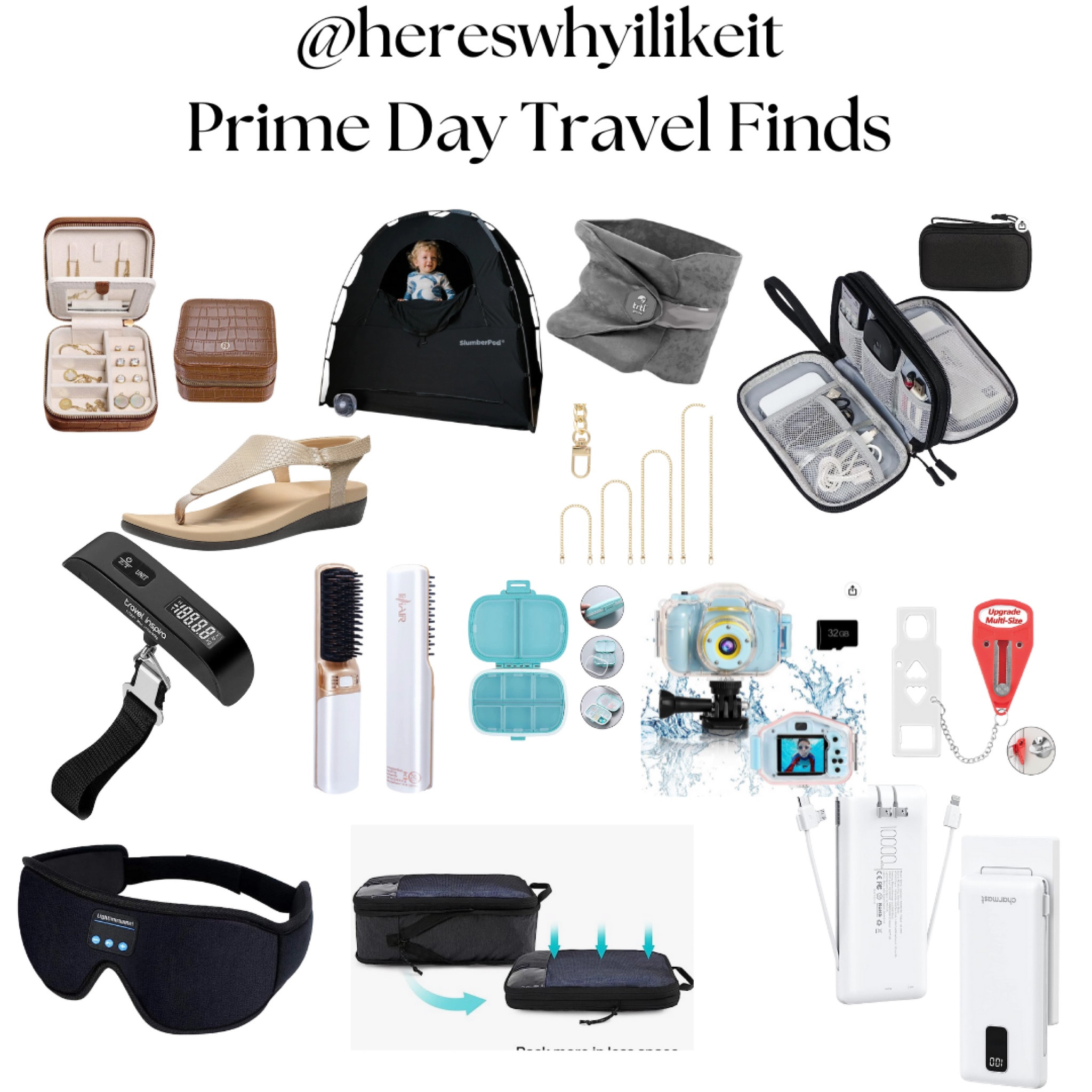 So many finds to make travel easier! Many are surprising. Enjoy!

#ltkxprimeday 

Travel must haves , travel products, Slumberpod, hotel door lock, sleep headphones, portable charger, jewelry organizer, travel shoes, comfortable travel shoes, luggage scale, traveling with kids 

#LTKFind #LTKtravel