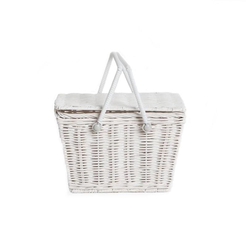piki picnic basket, white | minnow