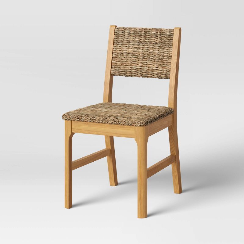 Castine Wood Dining Chair with Woven Seat and Back Natural - Threshold™ | Target